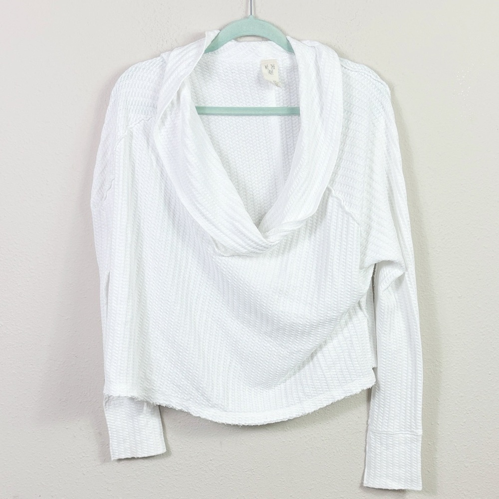 We The Free x Free People Cowl Neck Long Sleeve‎ White Top Sweater size Large
